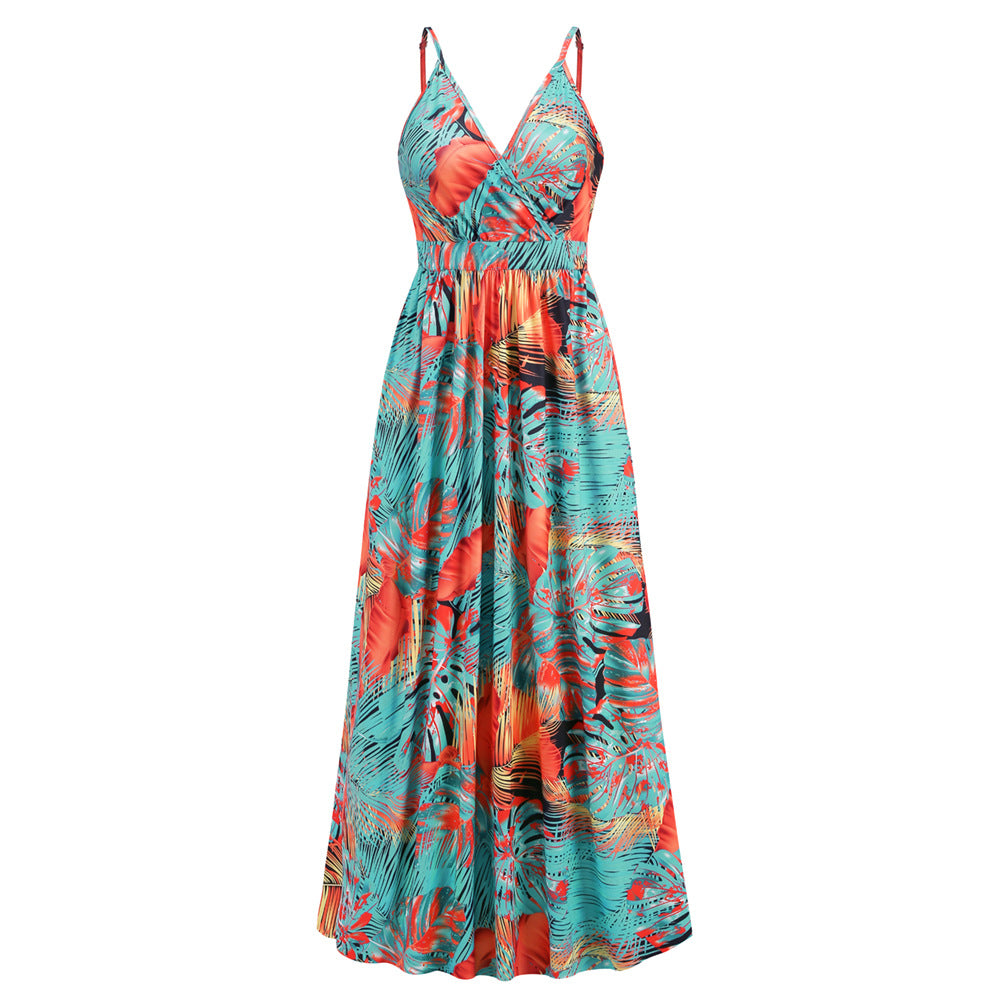 1Flowers Long Dress Summer Swing Holiday Beach Dress
