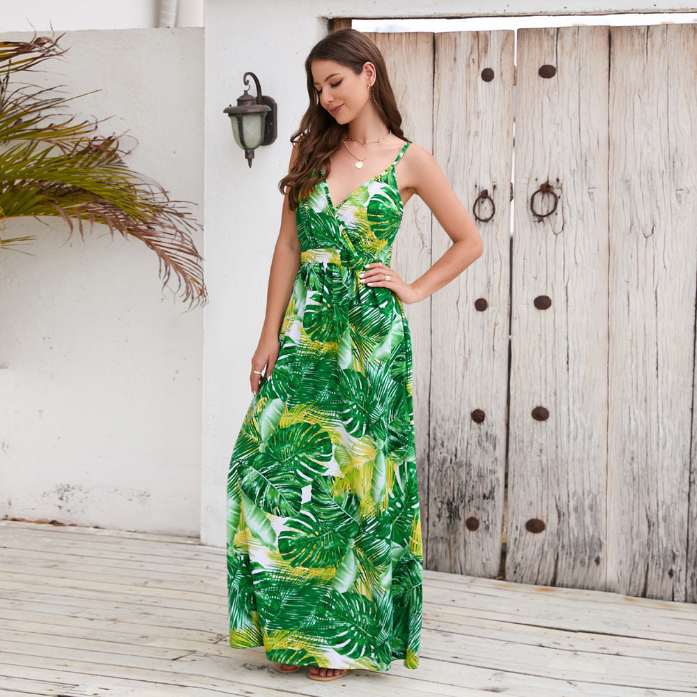 1Flowers Long Dress Summer Swing Holiday Beach Dress